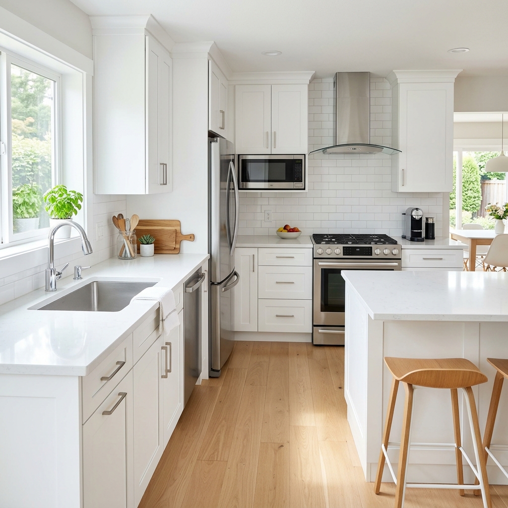 Sparkling clean kitchen after professional deep cleaning