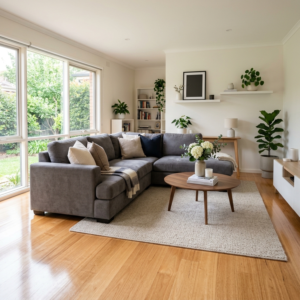 Beautiful clean living room after professional cleaning
